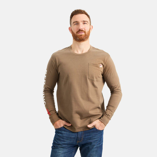 Red Wing Shoes Long Sleeve Classic Pocket Tee in Brown