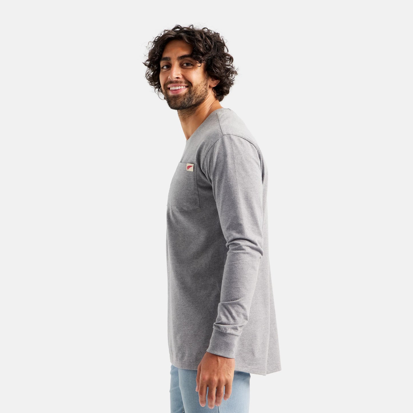 Red Wing Shoes Long Sleeve Classic Pocket Tee in Heather Gray 98475 | Red Wing