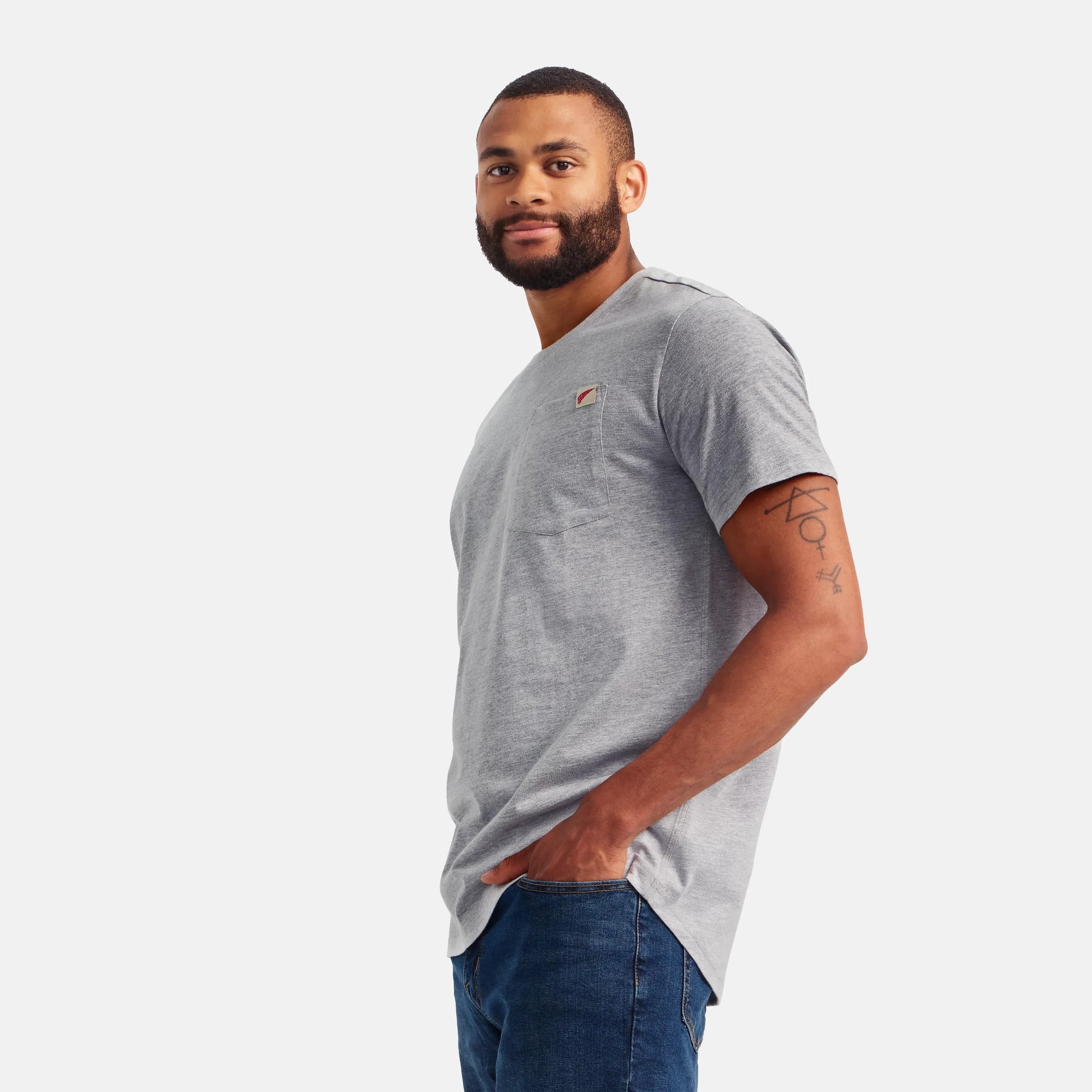 Red Wing Shoes Short Sleeve Pocket T-Shirt in Heather Gray 98469