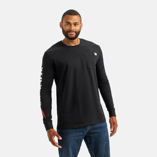 Red Wing Shoes Long Sleeve Classic Pocket Tee in Black 98474