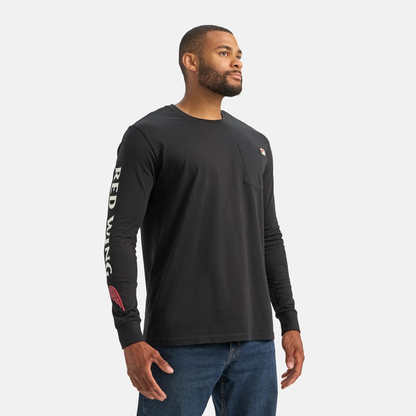 Red Wing Shoes Long Sleeve Classic Pocket Tee in Black 98474