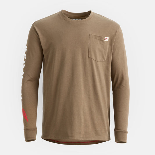 Red Wing Shoes Long Sleeve Classic Pocket Tee in Brown