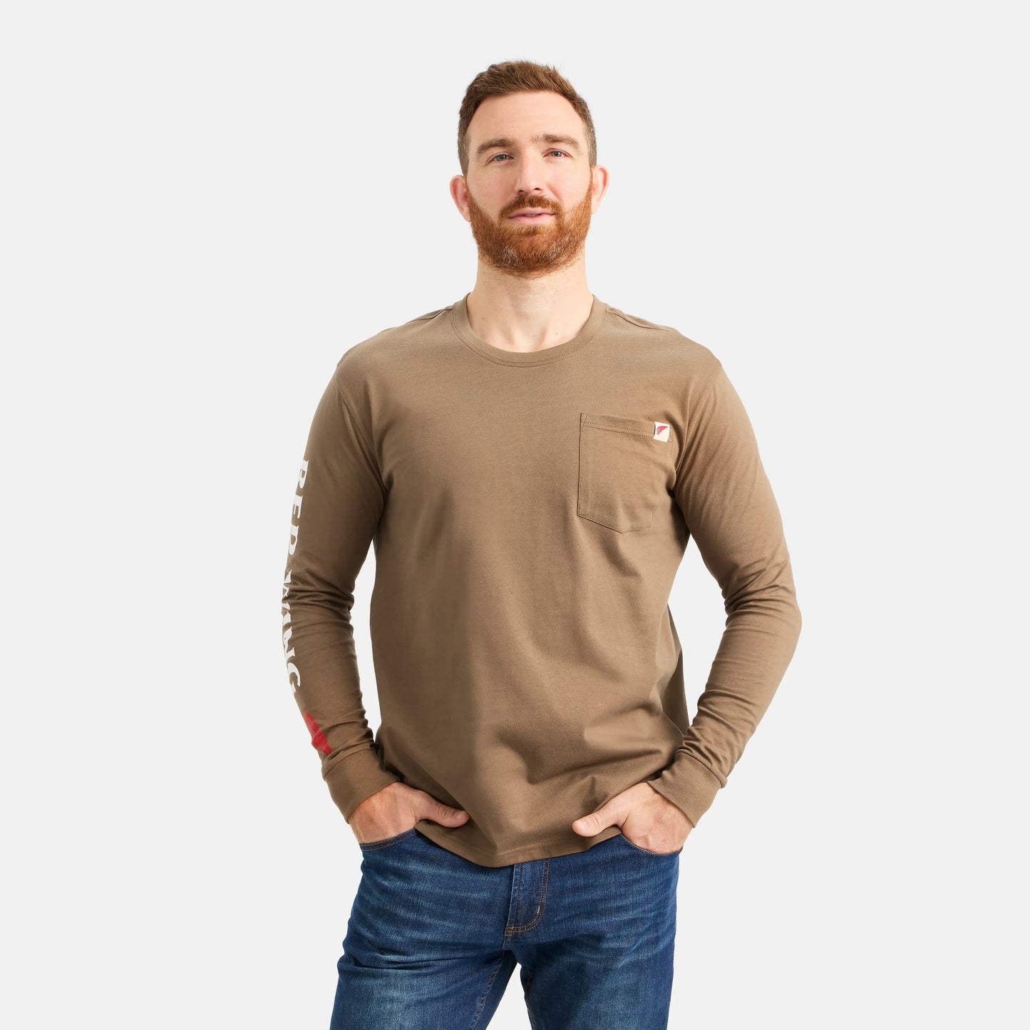 Red Wing Shoes Long Sleeve Classic Pocket Tee in Brown