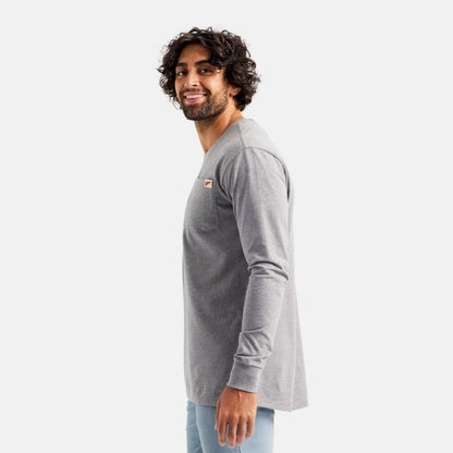 Red Wing Shoes Long Sleeve Classic Pocket Tee in Heather Gray 98475 | Red Wing