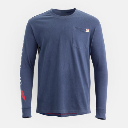 Red Wing Shoes Long Sleeve Classic Pocket Tee in Navy 98476
