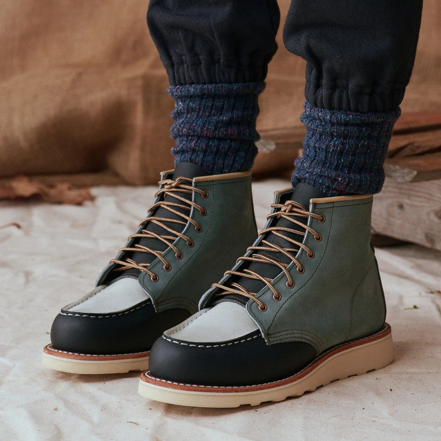 Red Wing Shoes 6-Inch Classic Moc Short Boot in Multi Indigo 3466 | Red Wing Heritage