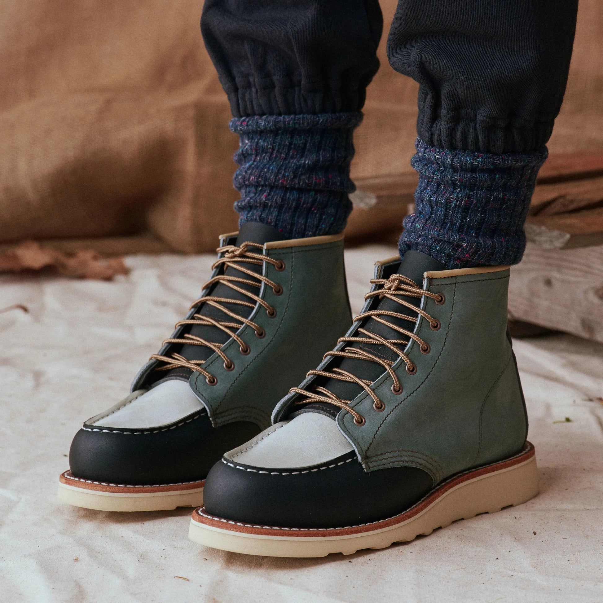 Red Wing Shoes 6-Inch Classic Moc Short Boot in Multi Indigo 3466 | Red Wing Heritage