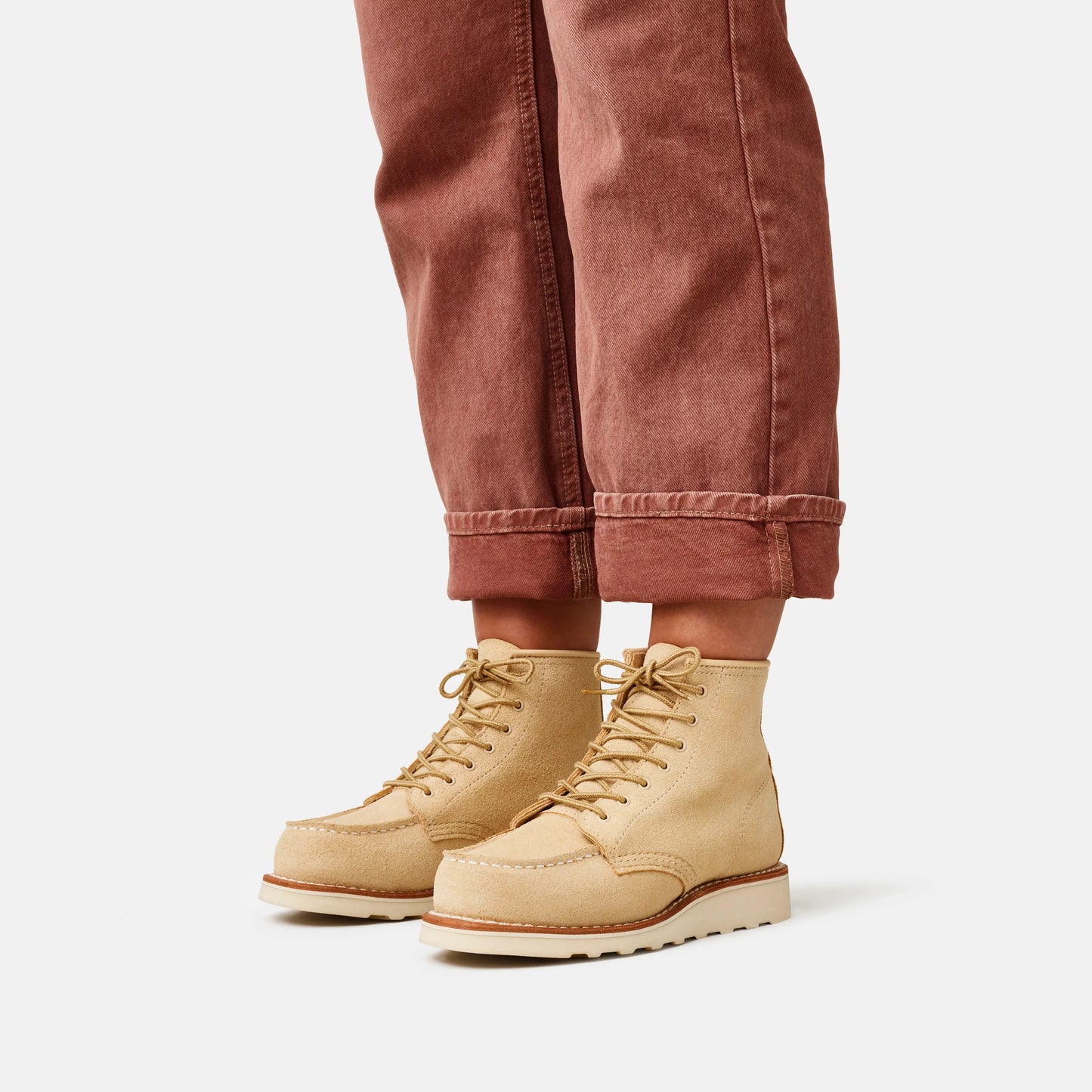 Red Wing Shoes 6-Inch Classic Moc Short Boot in Cream Leather 3328 | Red Wing Heritage