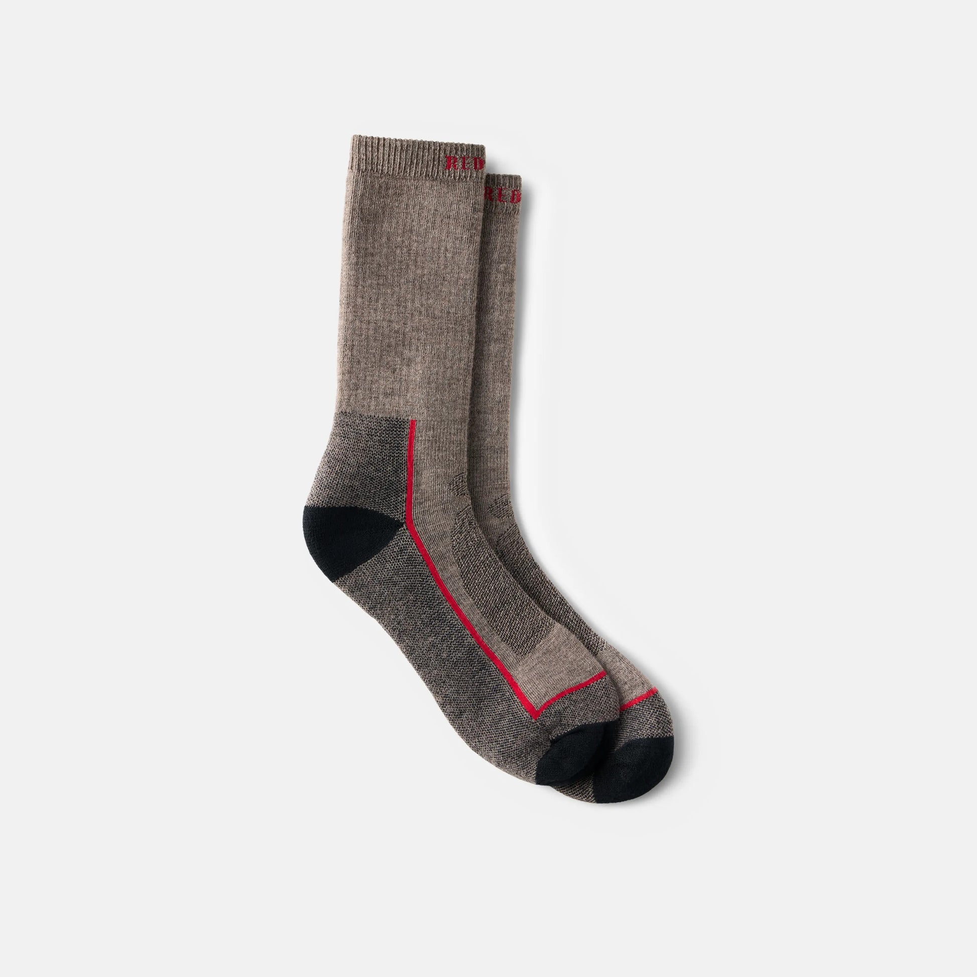 Red Wing Shoes Unisex Steel-Toe Merino Wool Blend Crew Sock in Brown 97395