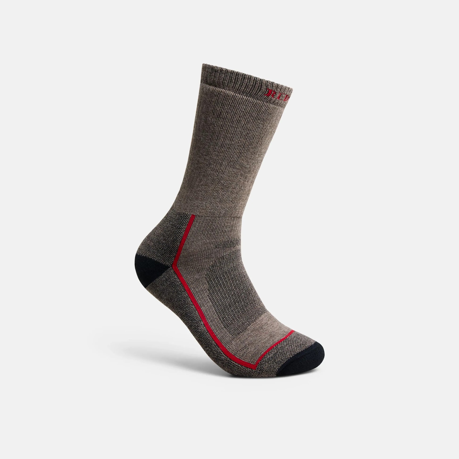 Red Wing Shoes Unisex Steel-Toe Merino Wool Blend Crew Sock in Brown 97395