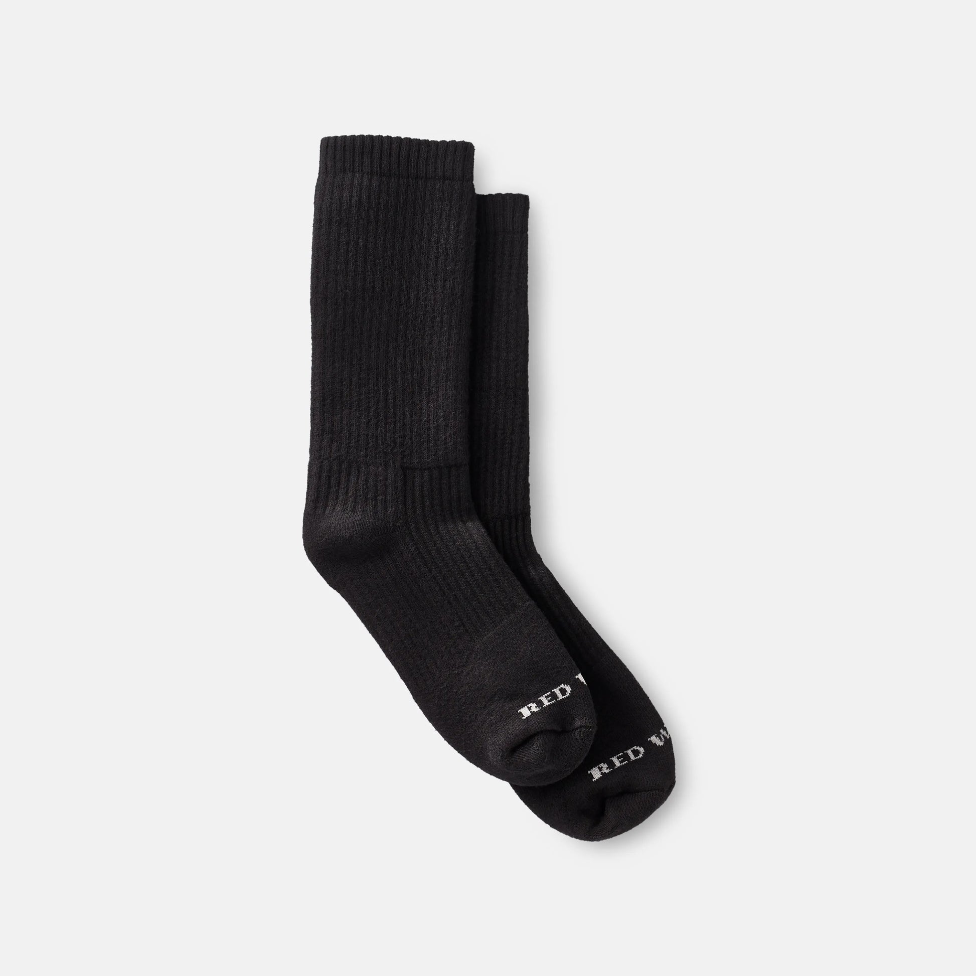 Red Wing Shoes Unisex Cushion Crew Socks in Black Cotton Blend 97647 | Red Wing Heritage