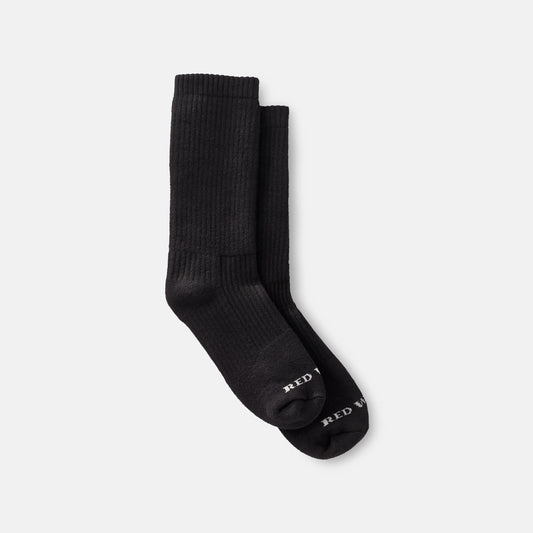 Red Wing Shoes Unisex Cushion Crew Socks in Black Cotton Blend 97647 | Red Wing Heritage