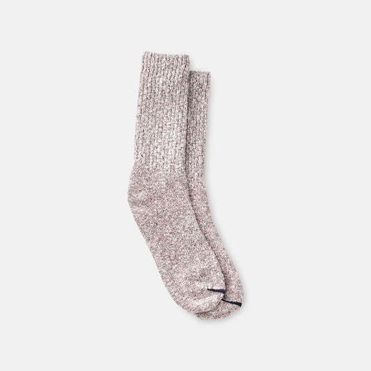 Red Wing Shoes Unisex Cotton Blend Ragg Crew Socks in Hot Burgundy/Navy/White Cotton Blend 97657 | Red Wing Heritage