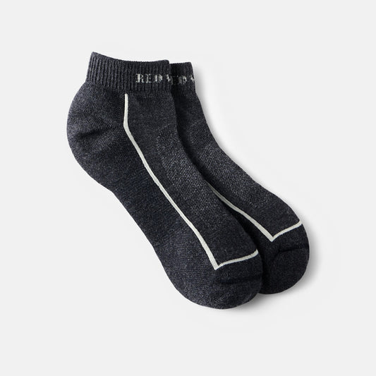 Red Wing Shoes Unisex Steel-Toe Merino Wool Blend Quarter Crew Sock in Black 97393