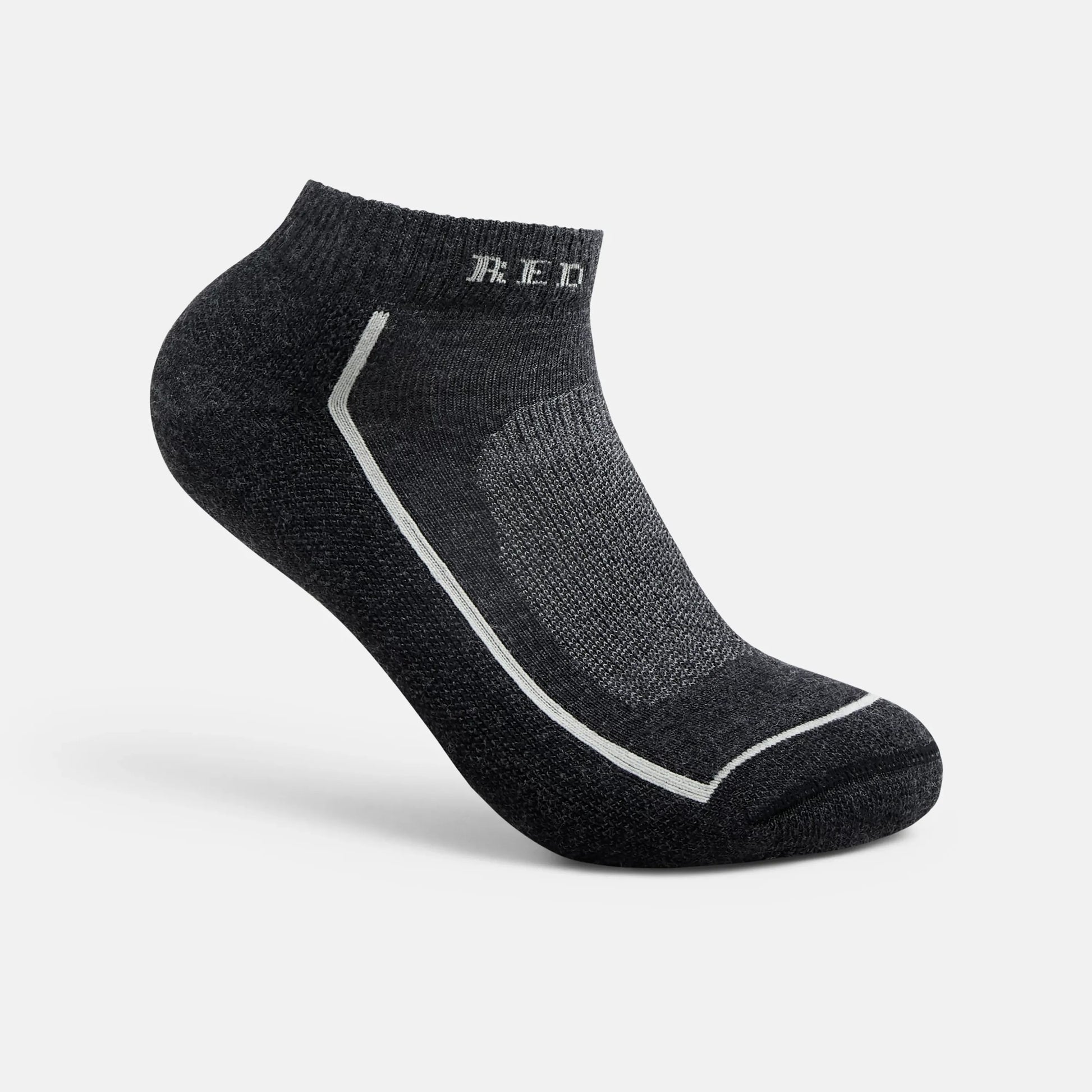 Red Wing Shoes Unisex Steel-Toe Merino Wool Blend Quarter Crew Sock in Black 97393