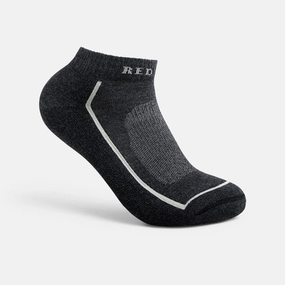 Red Wing Shoes Unisex Steel-Toe Merino Wool Blend Quarter Crew Sock in Black 97393