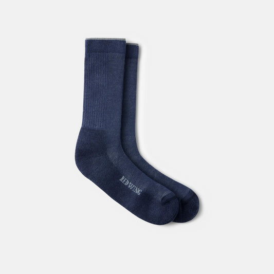 Red Wing Shoes Unisex Merino Wool Blend Crew Sock in Navy