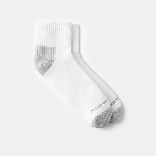 Red Wing Shoes Unisex Cotton Blend Quarter Crew Sock in White 97263