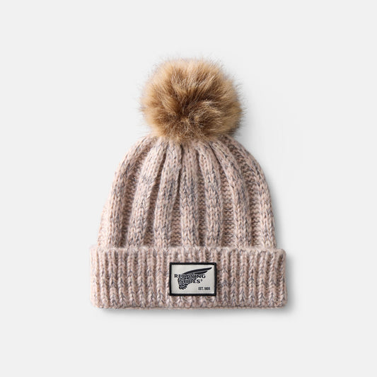 Red Wing Shoes Knit Pom Beanie Hat in Cream 98058